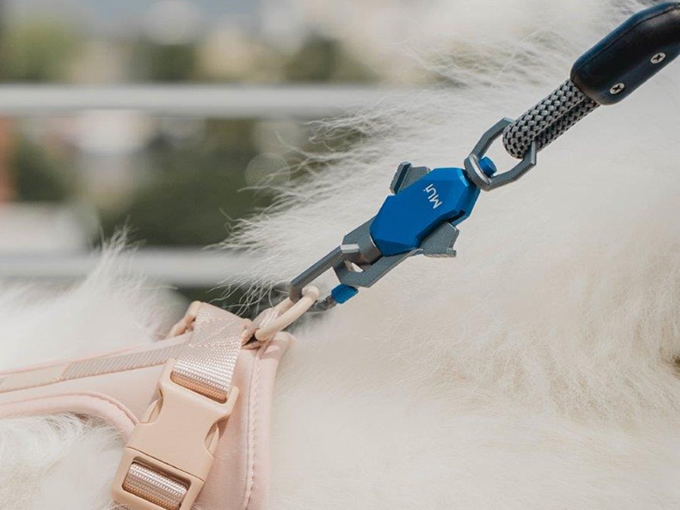Closeup of MUi Magnetic Leash Product In Use