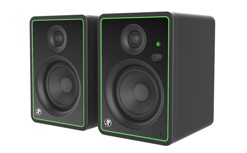 Mackie CR-X Series studio monitors sit side by side