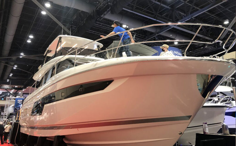 Industrial Designer Climbs on new boat